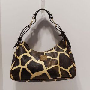 Dooney and Bourke Giraffe Print Leather Hobo